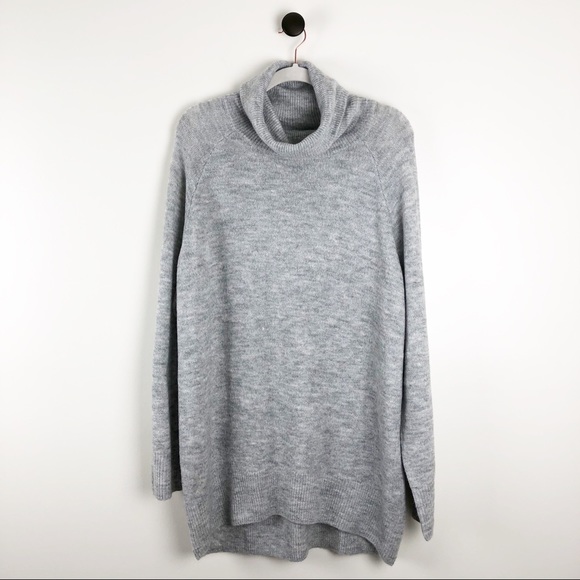H&M Sweaters - H&M Cowl Neck Tunic Sweater Grey Knit Size Small